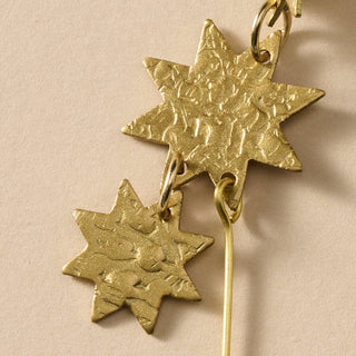 Star Shower Post Brass Earrings