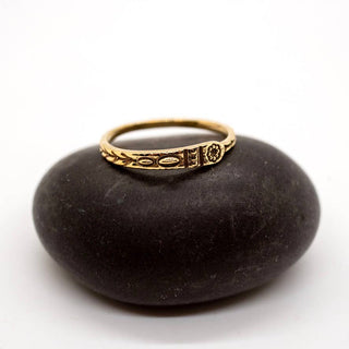 Brass Etched Band Ring