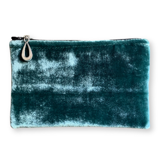 Silk Velvet Coin Purse: Fern