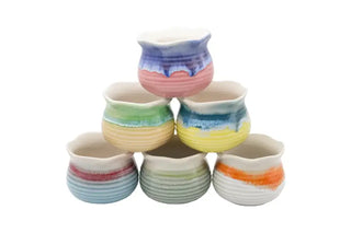 Glazed Colorful Lotus Pot