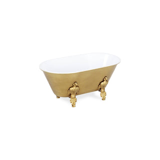 Vintage Bathtub Dish with Gold Accent