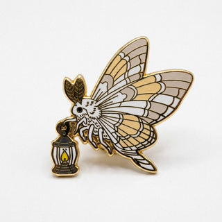 Moth And Lamp Pin (Gold & White Variant)