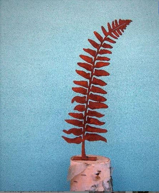 Medium Fern Leaf Tab - Metal Silhouette Garden Yard Home Art