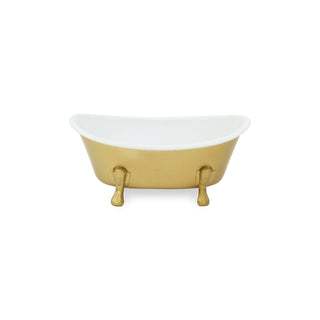 Vintage Bathtub Dish with Gold Accent