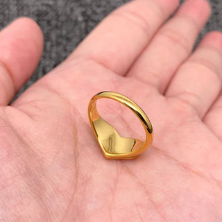Heart Rays 18K Gold-Plated Signet Ring