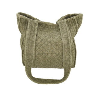 Soft Cotton Quilted Tote Bag: Slate / 14"x12"