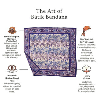 Hand Dyed Batik Bandana - Vines