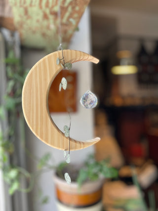 Carved Crescent Moon Suncatcher