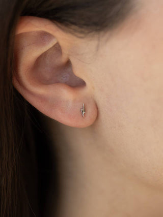 Lightning Stud Earring - Sterling Silver