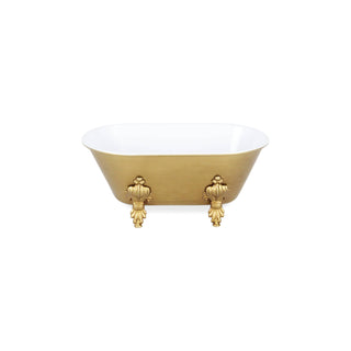 Vintage Bathtub Dish with Gold Accent