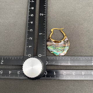 Abalone Shell 18K Gold-Plated Hoop Earrings