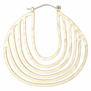 Textured Loops Gold Hoops Earrings