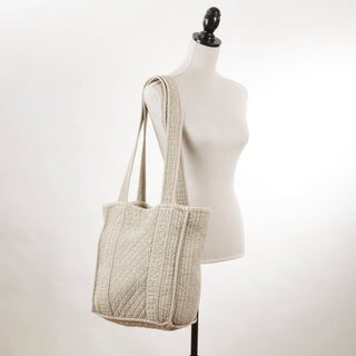 Soft Cotton Quilted Tote Bag: Olive / 14"x12"