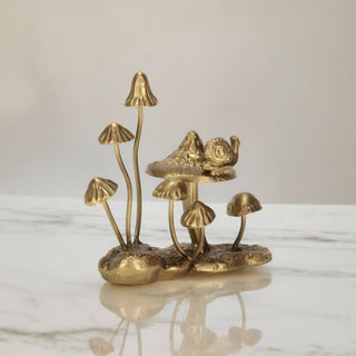 Cast Iron Gold Mushroom Table Accent