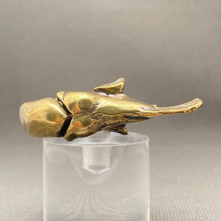 Vintage-Style Brass Lantern Fish Desktop Figurine