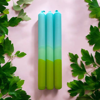 Ocean Zephyr | Dip Dye Dinner Candle Trio