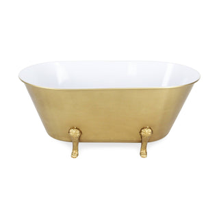 Vintage Bathtub Dish with Gold Accent