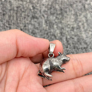 Stainless Steel Rat Pendant Necklace