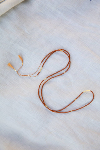 Sintha Silk Bead Wrap (Necklace / Bracelet): Olive
