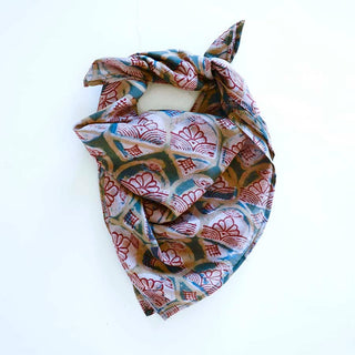 Handcrafted Cotton-Silk Bandana - Emerald