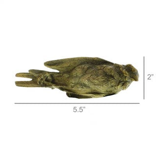 Still Bird Brass Paperweight in Antique Brass