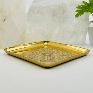 Brass Zodiac Tray Crystal Display Zodiac Astrology