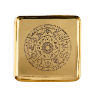 Brass Zodiac Tray Crystal Display Zodiac Astrology