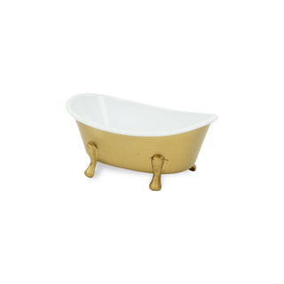 Vintage Bathtub Dish with Gold Accent