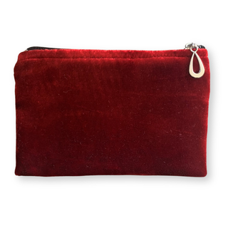Silk Velvet Coin Purse: Red