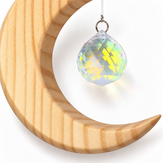 Carved Crescent Moon Suncatcher