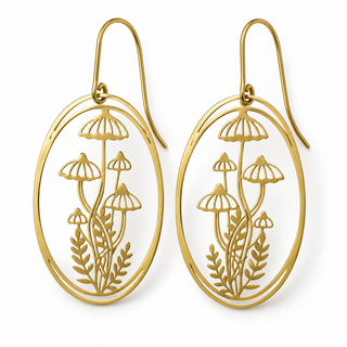 Mushroom Oval Vignette Earrings
