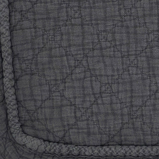 Soft Cotton Quilted Cosmetic Bag: Slate / 9"x7"