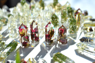 Mini Floral Crystal Tower Obelisk - Fern