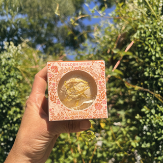 The Golden Hour Bath Bomb in Golden Honey