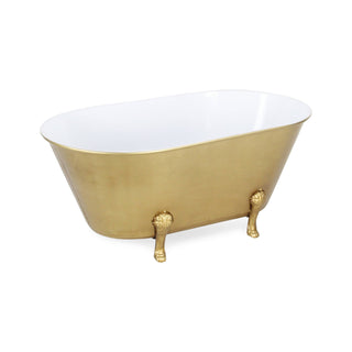 Vintage Bathtub Dish with Gold Accent