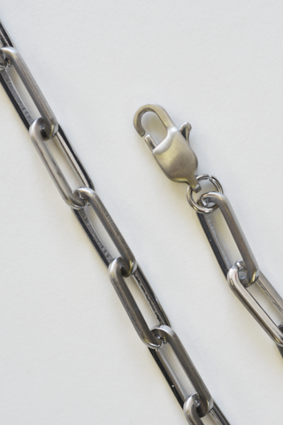 : Steel Paper Clip Chain Necklace