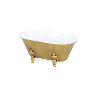 Vintage Bathtub Dish with Gold Accent