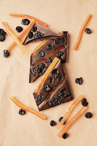 Orange Confit and Cherries Chocolate Bar