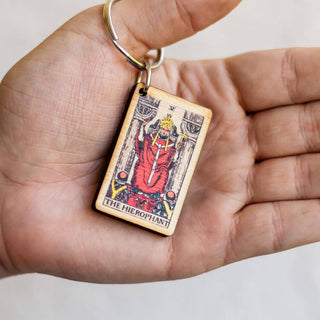 The Hierophant  Wooden Keychain