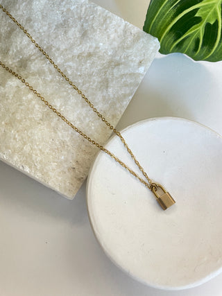 Brass Locked In Necklace