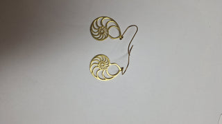 Brass Ammonite Earrings