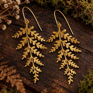 Forest Fern Leaf Earrings