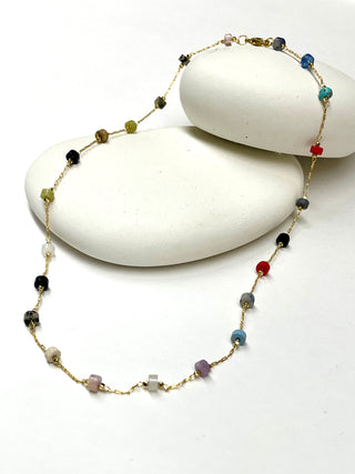 Gemstone Choker Chain Layering Necklace