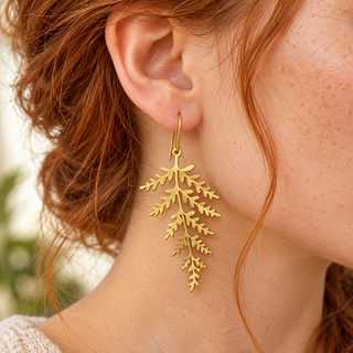 Forest Fern Leaf Earrings