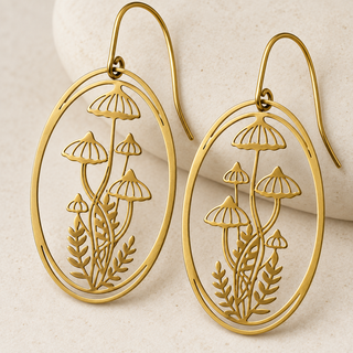 Mushroom Oval Vignette Earrings