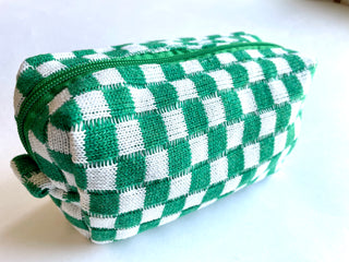 Checkerboard Cosmetic Accessory Zipper Pouch