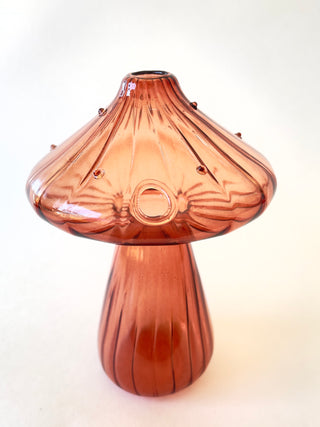 Colored Glass Mushroom Vase