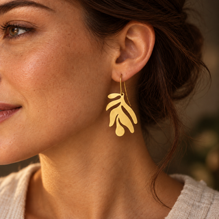 Abstract Modern Botanical Earrings