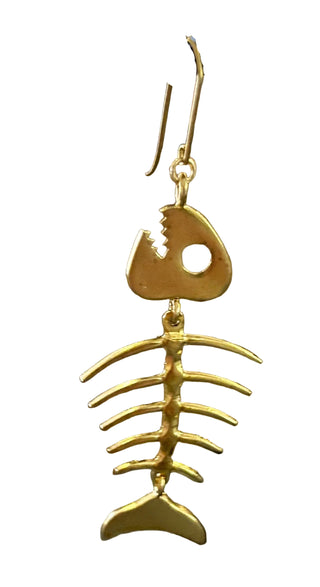Brass Fishbone Earrings
