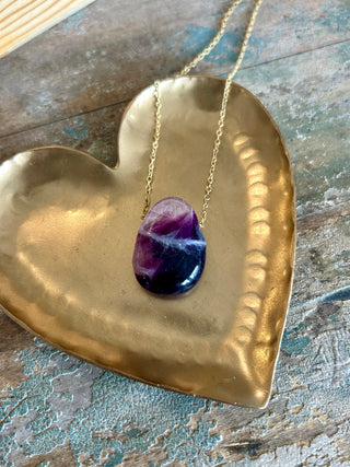 Rainbow Fluorite Pendant Necklace